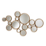 BAXTON STUDIO Cassiopeia Modern Antique Gold Finished Bubble Accent Wall Mirror 150-8881